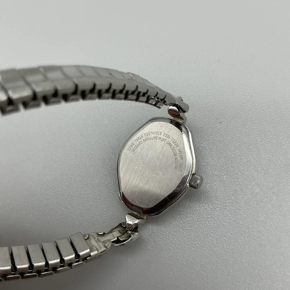Helm's Womens Watch 19mm White Dial Silver Tone Expansion Bracelet New Battery